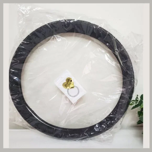 Black Bling Steering Wheel Cover 15" - Picture 2 of 4